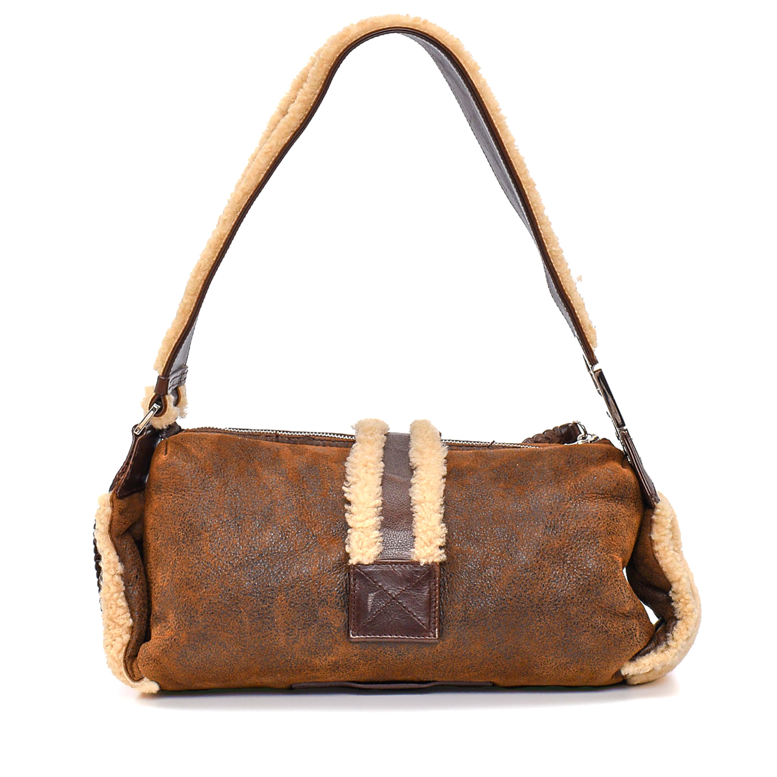 Christian Dior - Brown Nubuck Vintage Mouto Baguette Bag